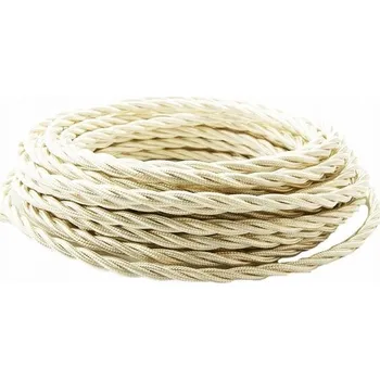 elektrický kabel Kabel v textilním opletu, kroucený, 3x1,5, slonová kost