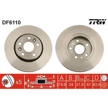 Brzdový kotouč Brzdový kotouč LUCAS DF6110