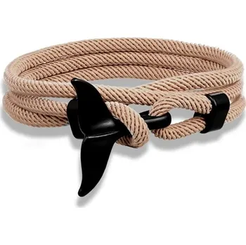 Náramek Letní párový pletený náramek ploutev | náramek, módní doplněk - Černé šampaňské