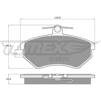 Brzdová destička Sada brzdových destiček, kotoučová brzda TOMEX TX 10-63
