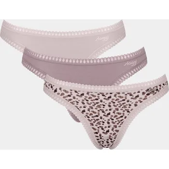 Kalhotky Bavlněná tanga v sadě 3ks Sloggi - SLOV001/starorůžová / S SLO2E003-V001