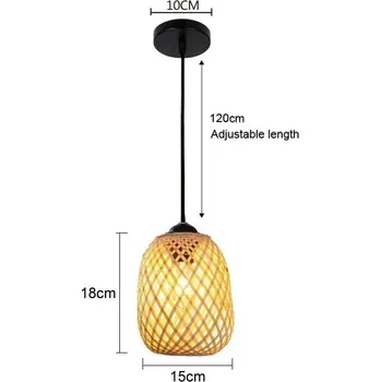 Bambusová závěsná lampa | svítidlo - Průměr 15x18 cm