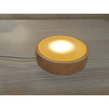 Lampička Stolní lampa s dřevěným stojanem | osvětlení - Teplá bílá 3000K