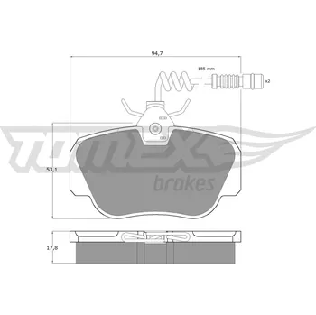 Brzdová destička Sada brzdových destiček, kotoučová brzda TOMEX TX 10-381