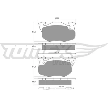 Brzdová destička Sada brzdových destiček, kotoučová brzda TOMEX TX 10-34