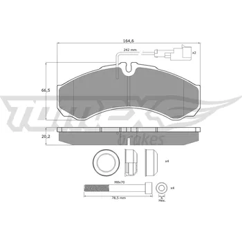 Brzdová destička Sada brzdových destiček, kotoučová brzda TOMEX TX 11-112