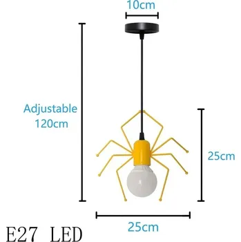 Závěsná lampa Nordic pro děti | retro kovové světlo - styl B žlutá