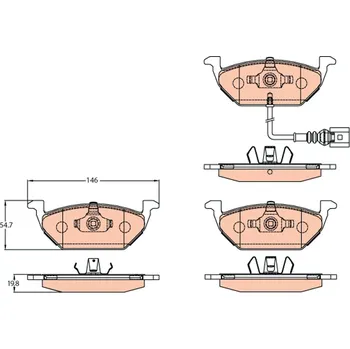 Brzdová destička Sada brzdových destiček, kotoučová brzda LUCAS GDB2108