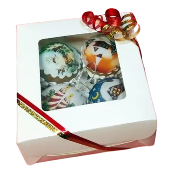 Papírová krabice s průhledným okénkem 16x16x7,5 cm cm