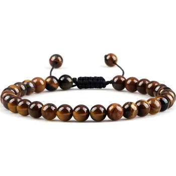 Náramek Tygří oko ručně pletený náramek energie | náramek, šperky - Malé korálky 6mm