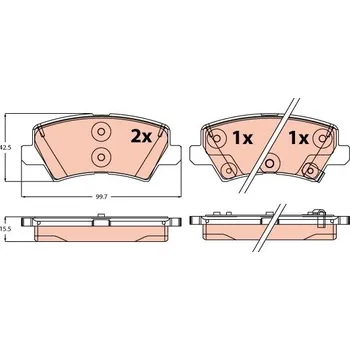 Autodíl Sada brzdových destiček, kotoučová brzda LUCAS GDB2248