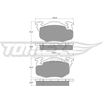 Brzdová destička Sada brzdových destiček, kotoučová brzda TOMEX TX 10-35