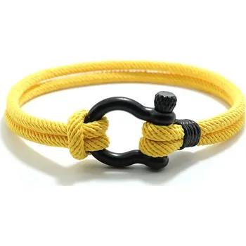 Náramek Pánský šňůrkový náramek pro štěstí | pánský náramek, stylový doplněk - Žlutá Černá , 20 cm