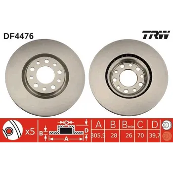 Brzdový kotouč Brzdový kotouč LUCAS DF4476