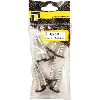 Vrut VRUTY DO DŘEVA 8x50 TESAŘSKÉ TALÍŘOVÉ ČERNÉ 8ks DOMAX CTO08050