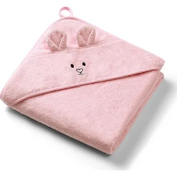 BabyOno Bambusová osuška s kapucí myška 100 x 100 cm růžová