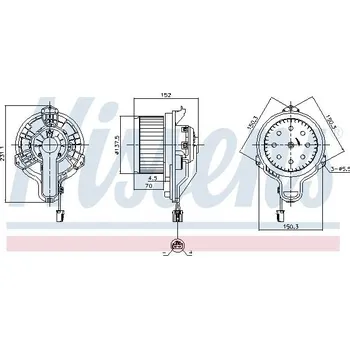 Ventilátor topení a klimatizace vnitřní ventilátor NISSENS 87648
