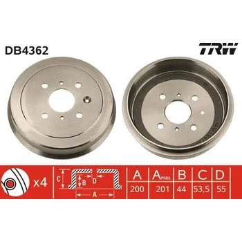 Brzdový buben Brzdový buben LUCAS DB4362