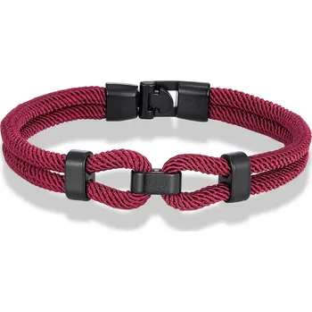 Náramek Námořnický uzlový náramek pro muže | pánský náramek, stylový doplněk - Vínově červené , 23 cm
