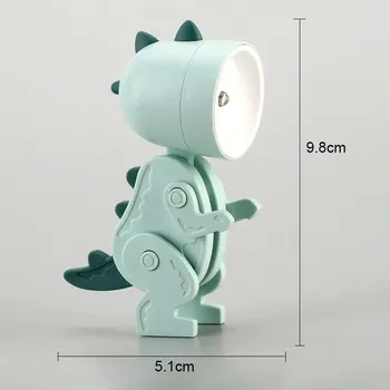 Noční světlo Noční lampa na baterie mini dinosaur | dětské světlo - světle zelená