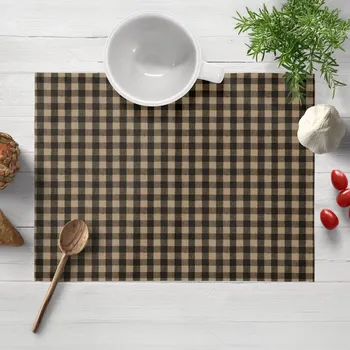 prostírání Bavlněné prostírání na stůl Olivia OL-019 Hnědo-béžová kostka malá 30x40 cm