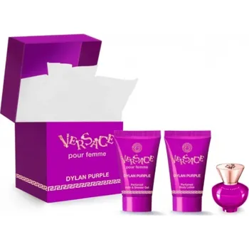 Kosmetická sada Versace Dylan Purple Dárková sada, EDP 5 ml + tělové mléko 25 ml + Sprchový gel 25 ml