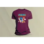 Dětské bavlněné tričko Sonic 1 velikost 104 Vínová
