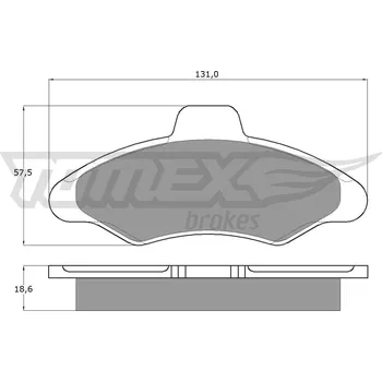 Brzdová destička Sada brzdových destiček, kotoučová brzda TOMEX TX 10-82