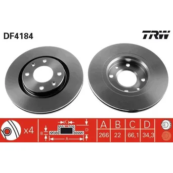 Brzdový kotouč Brzdový kotouč LUCAS DF4184