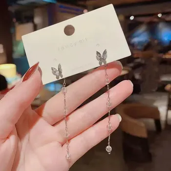 Náušnice Perlové visací náušnice s motýlkem | dámské šperky, módní náušnice - 66929