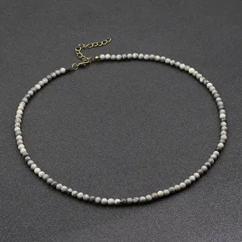 Náhrdelník Pánský náhrdelník z přírodního kamene | krátký náhrdelník, módní doplněk - Mapa