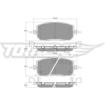 Brzdová destička Sada brzdových destiček, kotoučová brzda TOMEX TX 60-28
