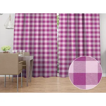 ubrus Bavlněný závěs Olivia OL-021 Fialová kostka velká 140x180 cm