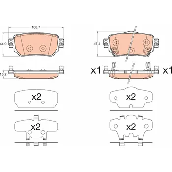 Brzdová destička Sada brzdových destiček, kotoučová brzda LUCAS GDB3617