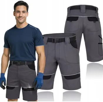 Pracovní obuv Krátké pracovní Kraťasy 100% bavlna, bezpečnostní BOZP šedé, vel. 50