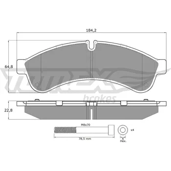 Brzdová destička Sada brzdových destiček, kotoučová brzda TOMEX TX 19-30