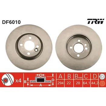 Brzdový kotouč Brzdový kotouč LUCAS DF6010