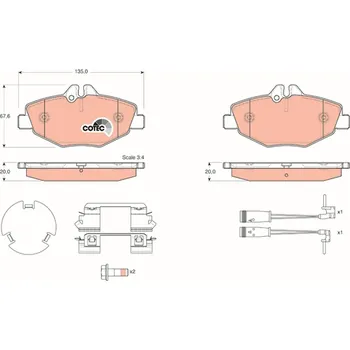 Brzdová destička Sada brzdových destiček, kotoučová brzda LUCAS GDB1542