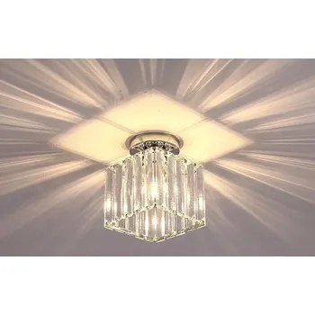 Křišťálový lustr | Stropní lampa, Moderní osvětlení - Chromovaný čtverecBez žárovky