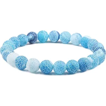 Náramek Náramek z tygřího oka a lávového kamene | pánský náramek, korálkový náramek - Modrá zvětralá