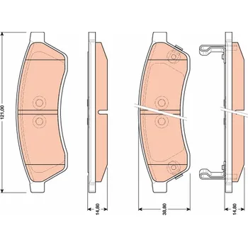 Brzdová destička Sada brzdových destiček, kotoučová brzda LUCAS GDB4172