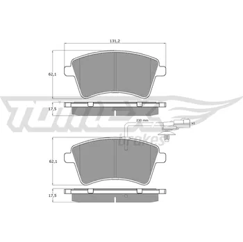 Brzdová destička Sada brzdových destiček, kotoučová brzda TOMEX TX 15-841