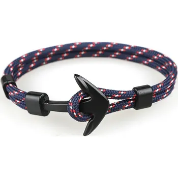 Náramek Stylový pánský náramek s kotvou z lana | námořnický náramek, pánský náramek - 1