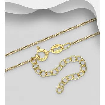 Řetízek Řetízek ze stříbra , pozlacený 18kt žlutým zlatem o síle 0,25 mikronu, šířka 1 mm, délka 43,2 cm