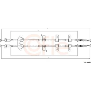 Lanko parkovací brzdy Lanko ruční brzdy COFLE 92.17.0587