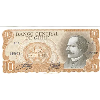 CHILE. 10 pesos (1970). Pi. 142A.