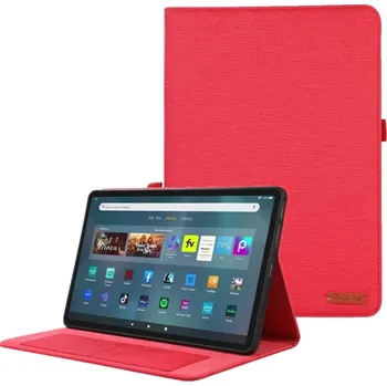 Pouzdro na tablet VSECHNONAMOBIL 115573 FABRIC Zaklápěcí kryt pro Amazon Fire Max 11 červený