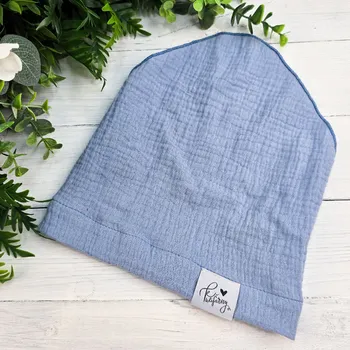 Šátek Kulišárny Mušelínový šátek POWDER BLUE Obvod hlavičky: 55-57