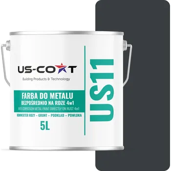 barva na kov Barva na kov US-Coat antikorozní antracit RAL7016 5 l, vysoký lesk