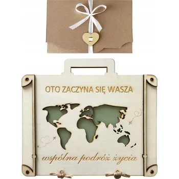 Obraz Krabička na dřevěné obálky, personalizovaný kufr, 15,5 x 17,5 cm